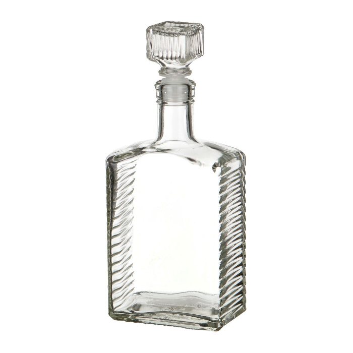 Бутылка (штоф) "Кристалл" стеклянная 0,5 литра с пробкой  в Черкесске